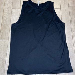 Fabletics Womens Tank Top Black Open Back Sleeveless Crew Neck